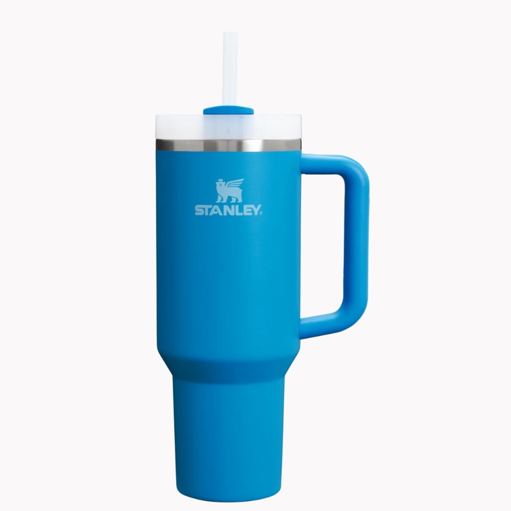 NEW Cute Stanley Blue Quencher H2.0 Tumbler with Handle and Straw Lid